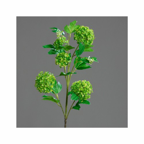 Искусственная ветка ZELENA Вибурнум Калина цветущая темно-зеленая В75
