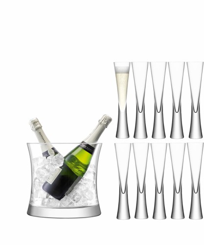 Набір для шампанського відро і келихи LSA Moya прозорі 170мл х12