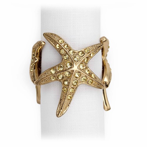 Кольца для салфеток L'Objet Starfish золото х3