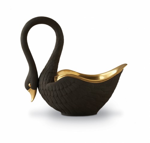 Чаша L'Objet Swans черная В33