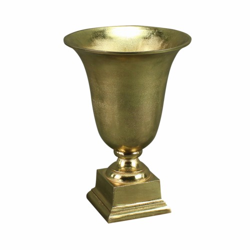 Ваза металлическая ZELENA Кубок на подставке золотой В37