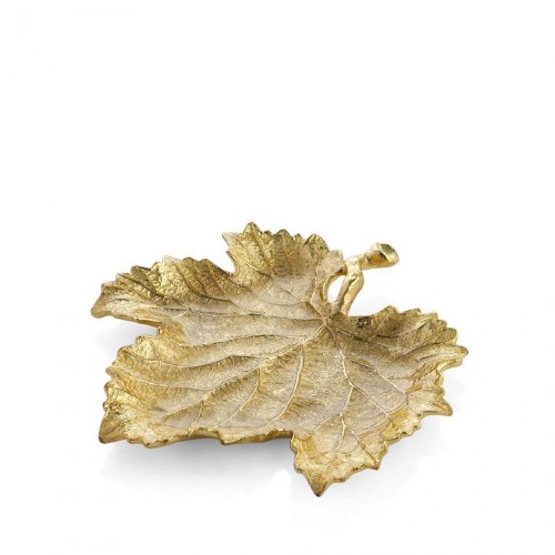 Блюдо для закусок Michael Aram New Leaves Grape leaf золотое 19х20х2