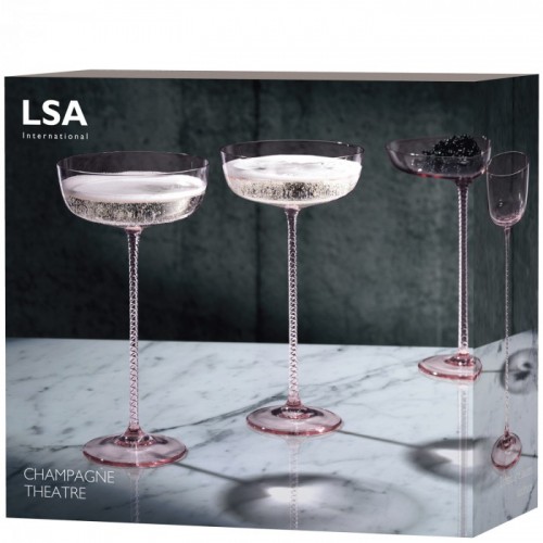 Бокалы для шампанского LSA Theatre коктейльные розовые 190мл х2