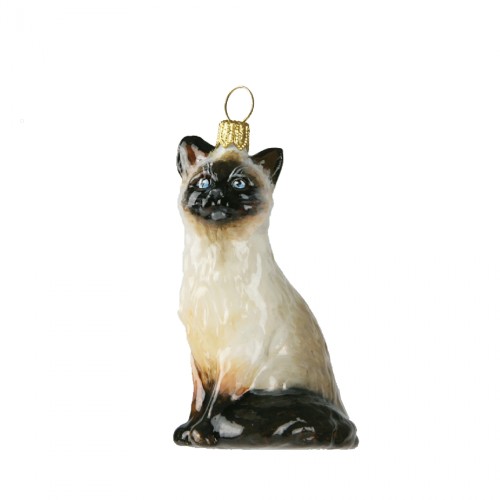 Ялинкова іграшка Komozja Кішка американська короткошерста біло-чорна В8