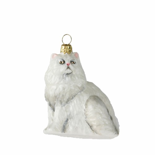Елочная игрушка Komozja Кошка персидская белая В8
