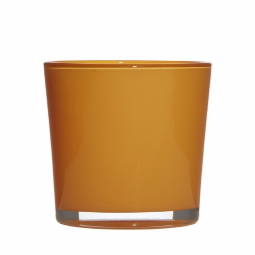 Стеклянная ваза ZELENA Коннер темно-оранжевая 17х16