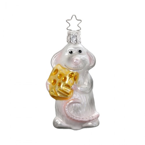 Елочная игрушка Inge Glas Мышонок с сыром В9
