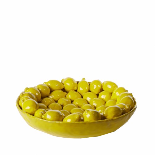 Керамическая чаша ZELENA Лимоны желтая Д43