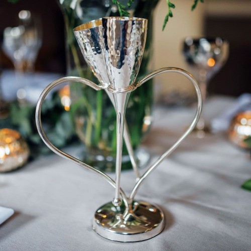 Бокалы для шампанского Culinary Concepts Heart Lovers посеребренные х2 В24