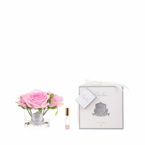 Аромадиффузор Cote Noire Flower 5 роз нежно-розовые в прозрачной вазе 1 парфюм