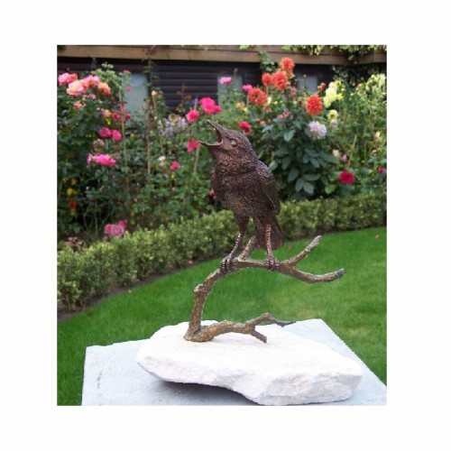 Бронзовая статуэтка ZELENA Птица на ветке В22
