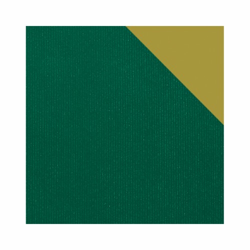 Папір пакувальний двосторонній зелено-золотий 70х100