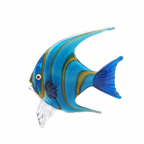 ZELENA Статуэтка стеклянная Рыбка сине-золотая В26
