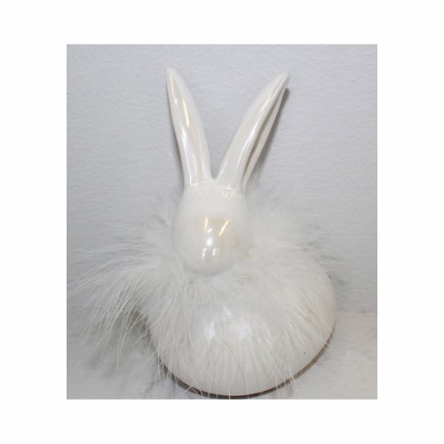 ZELENA Статуэтка фарфоровая Кролик пушистый белый В15