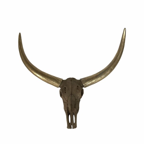 Настенный декор ZELENA Трофей Голова быка золотые рога В68 а2