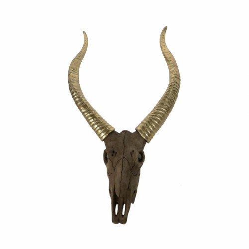 Настенный декор ZELENA Трофей Голова антилопы золотые рога В34