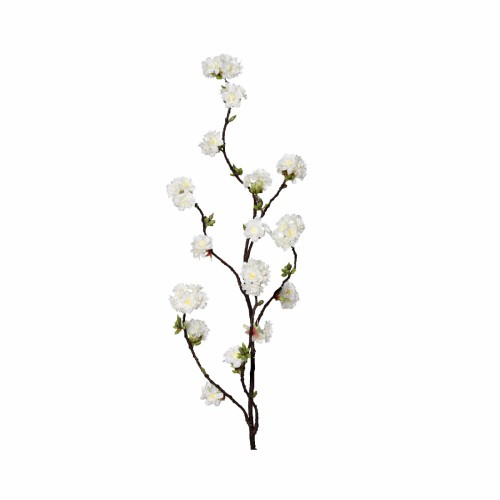 ZELENA Ветка искусственная Вишня Сакура цветущая кремовая В145