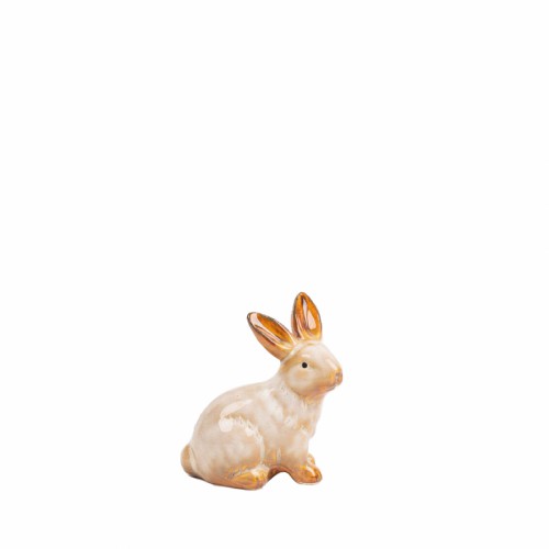 ZELENA Статуэтка керамическая Кролик бежево-золотой Д8