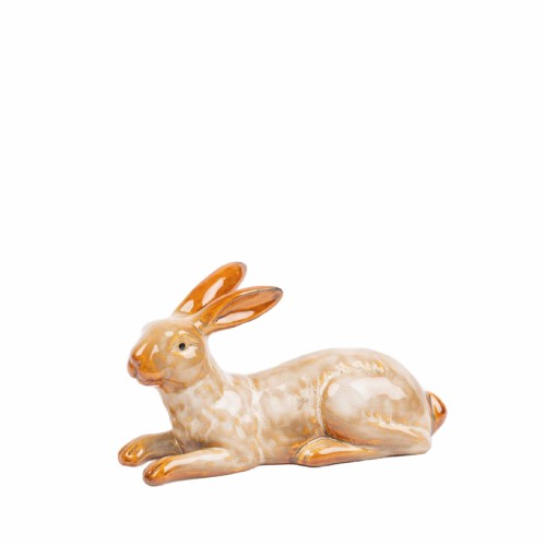 Керамическая статуэтка ZELENA Кролик бежево-золотой Д16