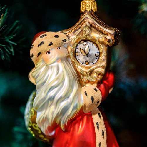 Ялинкова іграшка Komozja Санта з годинником