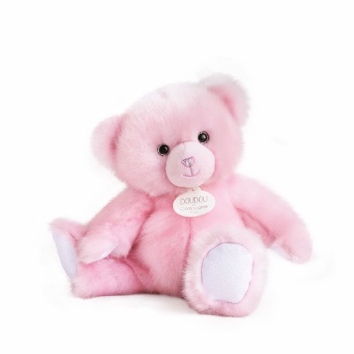 Плюшевий ведмедик Doudou Les Ours рожевий В30