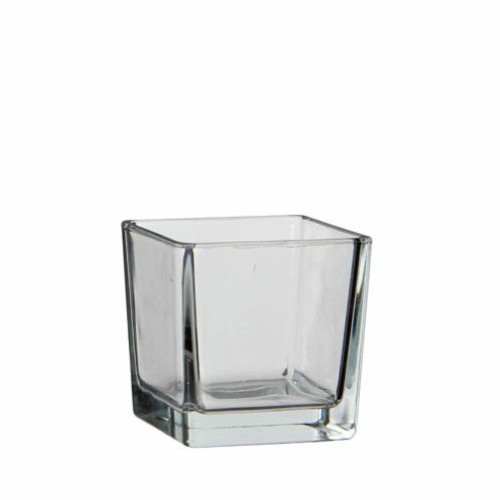 Скляна ваза ZELENA Куб Х прозора 10х10