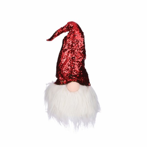 Новорічна статуетка ZELENA Гном у шапочці червоної LED В72
