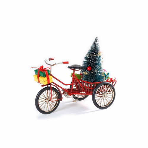 Новогодняя статуэтка Inge Glas велосипед красный В26