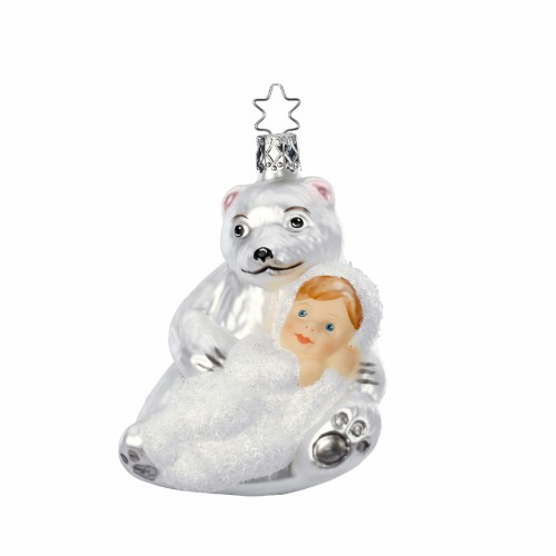 Елочная игрушка Inge Glas Ребенок и полярный медведь В10