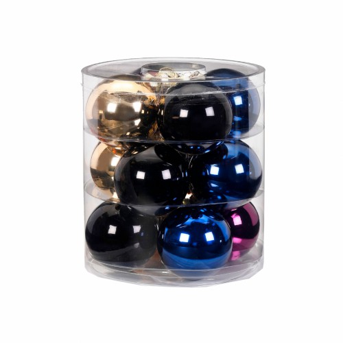 Новогодние шары Inge Glas х12 Д8 черные синие золотые фиолетовые