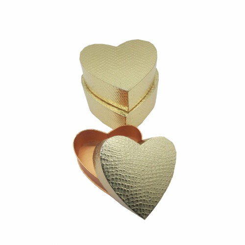 Подарочная коробка ZELENA Heart золотая 17x17x6