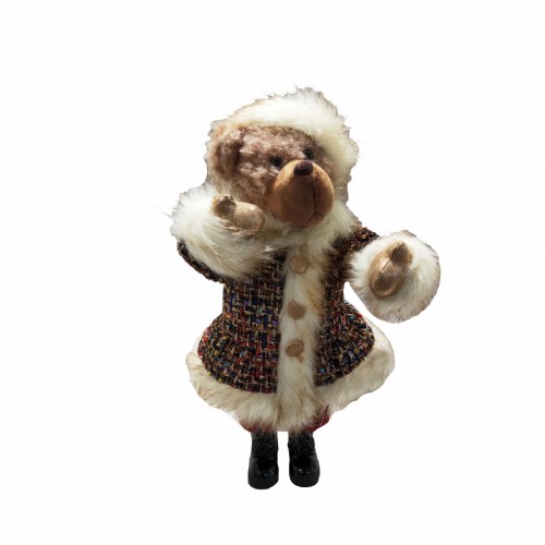 ZELENA Новогодняя мягкая игрушка Медвежонок в пальтишке В54