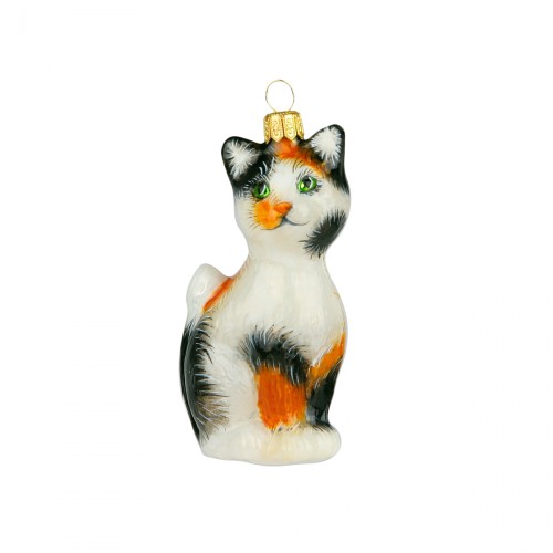 Елочная игрушка Komozja Котик трехцветный В10
