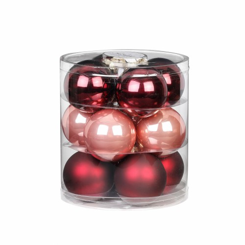 Новорічні кульки Inge Glas х12 Д8 червоні рожеві бордові