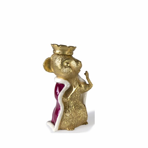 Фарфоровая статуэтка Villari Мышка Тито золотая В20
