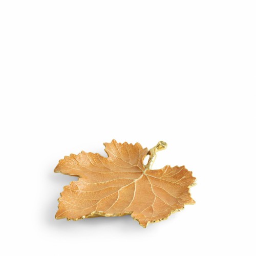 Блюдо для закусок Michael Aram New Leaves Grape leaf помаранчева емаль 19х20х2