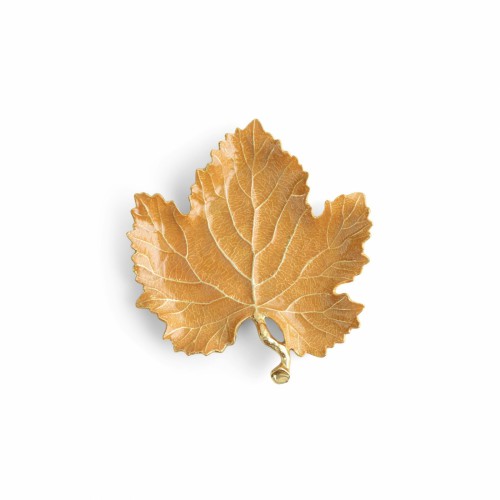 Блюдо для закусок Michael Aram New Leaves Grape leaf помаранчева емаль 19х20х2