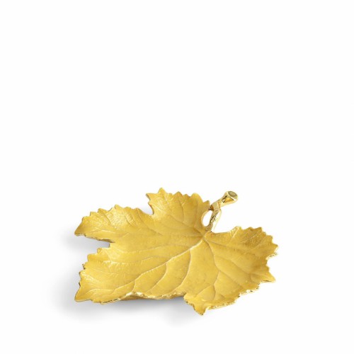 Блюдо для закусок Michael Aram Grape Leaf жовта емаль