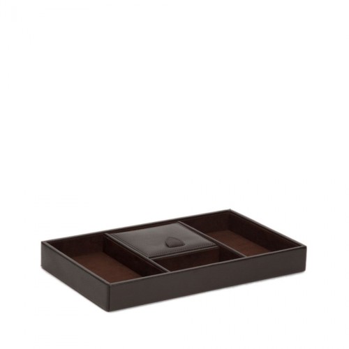 Шкатулка WOLF Blake для личных вещей с холдером для часов 32х19 черно-коричневая