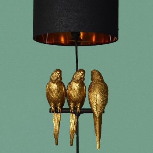 Настольная лампа ZELENA золотые попугаи В79