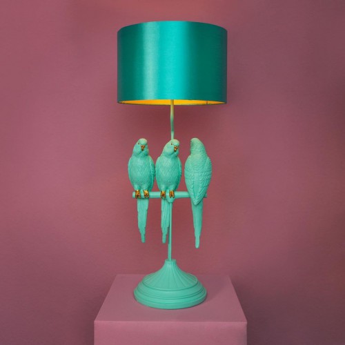Настольная лампа ZELENA Три попугая тиффани В79