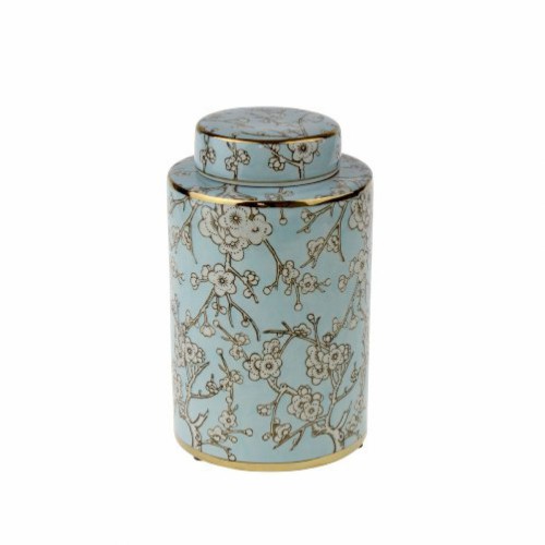 Фарфоровая ваза ZELENA Цветение сакуры голубая В26