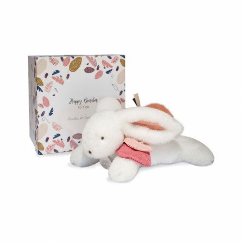 Мягкая игрушка Кролик Doudou Happy Boho персиковый В25