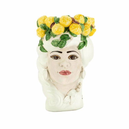 Ваза керамічна Abhika Моро Леді з лимонами біла В32