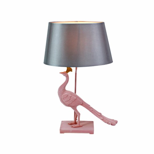 Настільна лампа ZELENA Павич рожевий