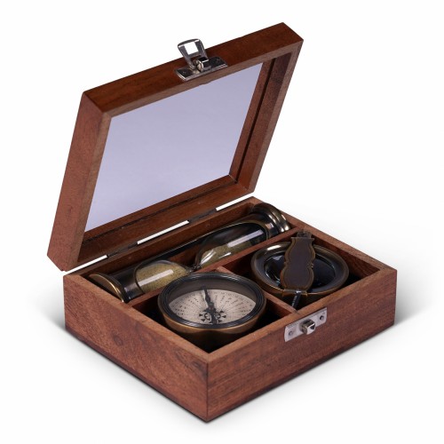 Подарунковий набір №2 (пісочний годинник, лупа, компас) Authentic Models
