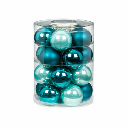 Новорічні кульки Inge Glas х20 Д6 синьо-смарагдові
