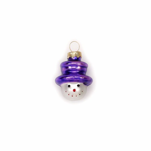 Елочная игрушка мини Inge Glas Снеговик в фиолетовой шляпе В4
