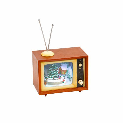 Новогодняя статуэтка ZELENA Телевизор LED В23