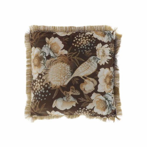 Декоративная подушка Unique Living Celia с птицами коричневая 45x45